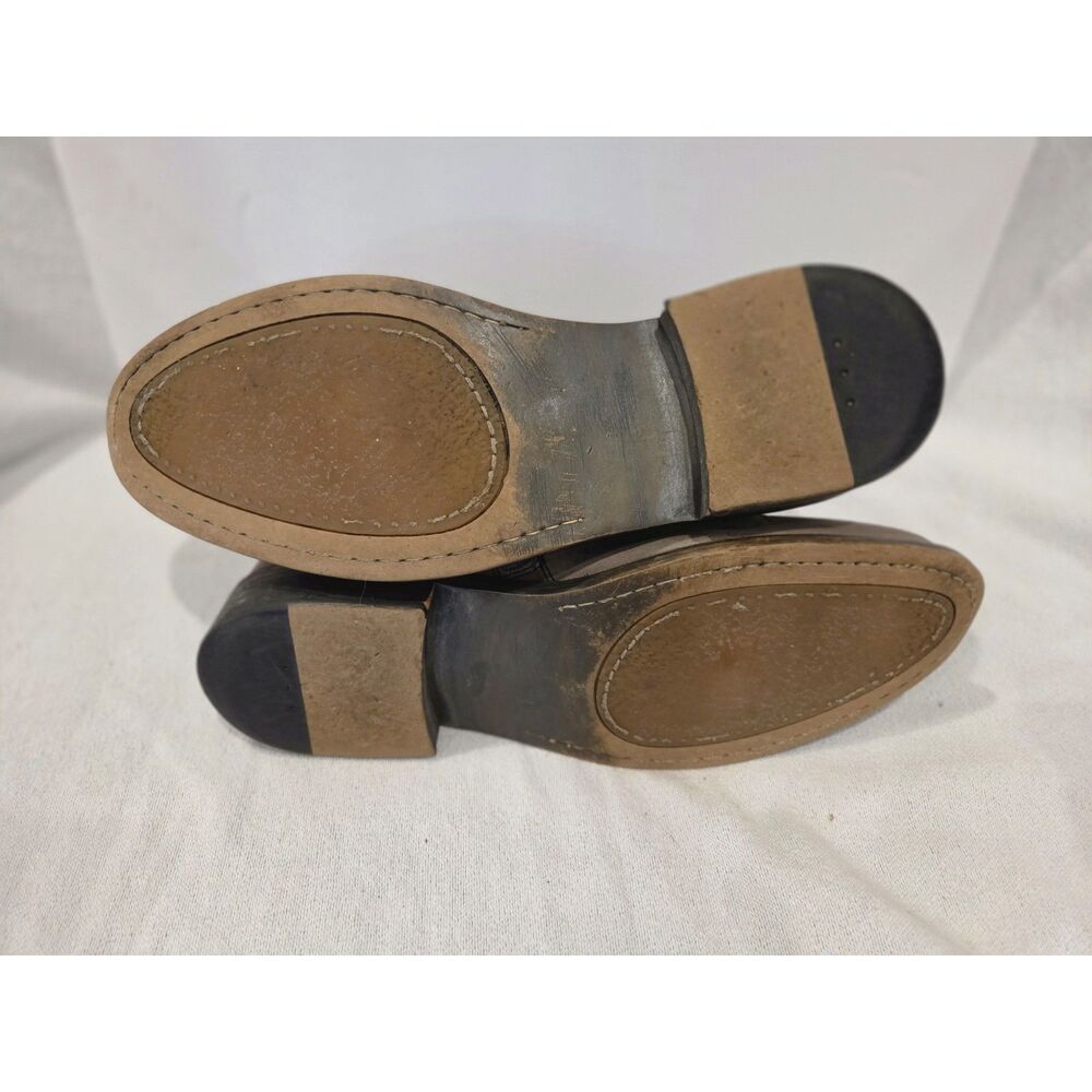 John Fluevog Holden Two Tone Leather Ankle Boots Distressed Grey Black Sz 11 - Picture 6 of 11
